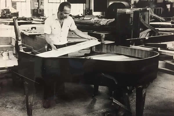Derek Leverett at work in the workshop